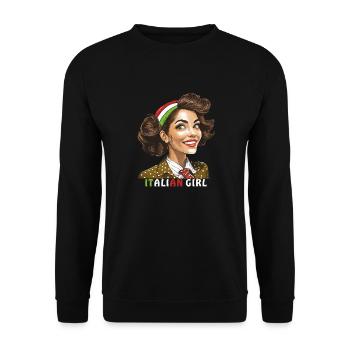 FEMME ITALIE FILLE ITALIENNE - Sweat-shirt Unisexe - noir - Devant - Alina (178cm) & Michal (187cm)