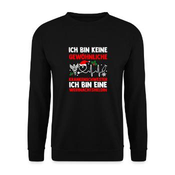 Infirmière de Noël du Père Noël - Sweat-shirt Unisexe - noir - Devant - Alina (178cm) & Michal (187cm)