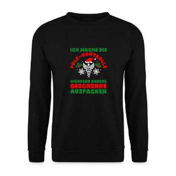 Infirmière de Noël du Père Noël - Sweat-shirt Unisexe - noir - Devant - Alina (178cm) & Michal (187cm)