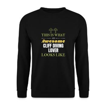 This is what an awesome Cliff diving lover looks l - Unisex Sweatshirt - black - Front - Alina (178cm) & Michal (187cm)
