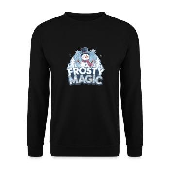 Frostiges Winterwunderland Urlaubssaison - Unisex Pullover - Schwarz - Vorne - Alina (178cm) & Michal (187cm)