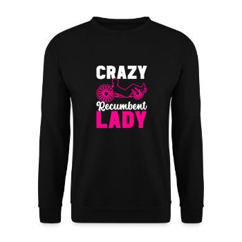 Tricycle couché Liegetrike Liegedreirad - Sweat-shirt Unisexe - noir - Devant - Alina (178cm) & Michal (187cm)