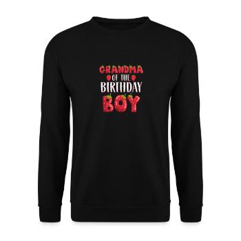 Mamie Du Garçon D’anniversaire Fraise Premier Bday - Sweat-shirt Unisexe - noir - Devant - Alina (178cm) & Michal (187cm)