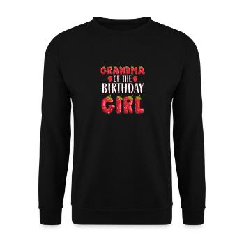 Grandma Of The Birthday Girl Strawberry First Bday - Unisex Sweatshirt - black - Front - Alina (178cm) & Michal (187cm)