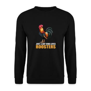 Rooster Hähne Hahn - Unisex Pullover - Schwarz - Vorne - Alina (178cm) & Michal (187cm)
