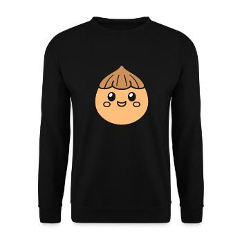 Haselnuss - Unisex Pullover - Schwarz - Vorne - Alina (178cm) & Michal (187cm)