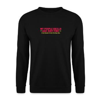 Mes compétences dans les relations avec les gens sont - Sweat-shirt Unisexe - noir - Devant - Alina (178cm) & Michal (187cm)