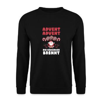 Weihnachtsmann Weihnachten Weihnachtsfest Plätzche - Unisex Pullover - Schwarz - Vorne - Alina (178cm) & Michal (187cm)