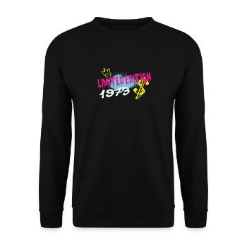Edition Limitée 1973 Anniversaire Né 1973 - Sweat-shirt Unisexe - noir - Devant - Alina (178cm) & Michal (187cm)