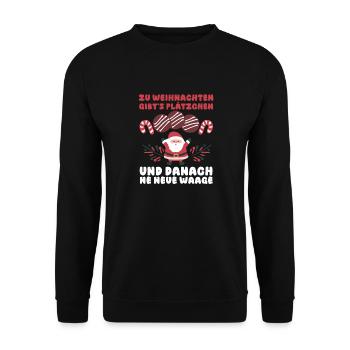 Santa Claus Christmas Christmas Party Cookies - Unisex Sweatshirt - black - Front - Alina (178cm) & Michal (187cm)