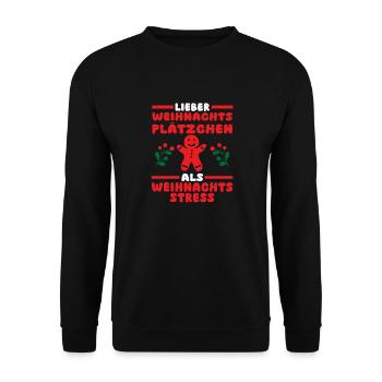Weihnachtsmann Weihnachten Weihnachtsfest Plätzche - Unisex Pullover - Schwarz - Vorne - Alina (178cm) & Michal (187cm)