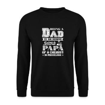 Being A Papa Of A Chemist Is Priceless - Unisex Sweatshirt - black - Front - Alina (178cm) & Michal (187cm)