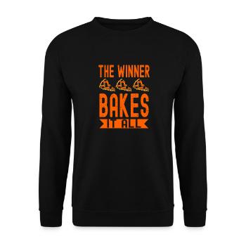 Baker The Winner Bakes It All Baking - Unisex Sweatshirt - black - Front - Alina (178cm) & Michal (187cm)