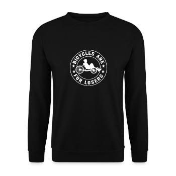 Recumbent Trike Liegetrike Liegedreirad - Unisex Pullover - Schwarz - Vorne - Alina (178cm) & Michal (187cm)