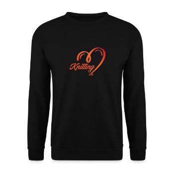 Knitting Heart Illustration for Creatives - Unisex Sweatshirt - black - Front - Alina (178cm) & Michal (187cm)