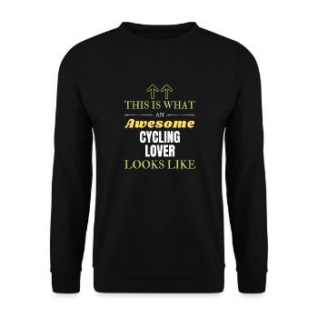 This is what an awesome Cycling lover looks like - Unisex Sweatshirt - black - Front - Alina (178cm) & Michal (187cm)
