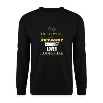 Voici à quoi ressemble un amateur de crochet génial - Sweat-shirt Unisexe - noir - Devant - Alina (178cm) & Michal (187cm)