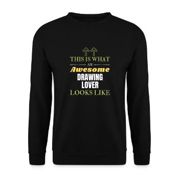 So sieht ein großartiger Zeichenliebhaber aus - Unisex Pullover - Schwarz - Vorne - Alina (178cm) & Michal (187cm)