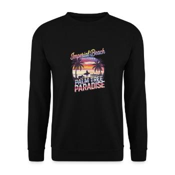 Colorful Beach Sunset Design For Surfers für - Unisex Pullover - Schwarz - Vorne - Alina (178cm) & Michal (187cm)