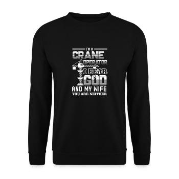 Crane Operator Crane Operator Fear God And Wife - Unisex Sweatshirt - black - Front - Alina (178cm) & Michal (187cm)