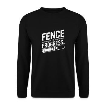 Zauninstallateur Zaunbauer Fence Installer - Unisex Pullover - Schwarz - Vorne - Alina (178cm) & Michal (187cm)