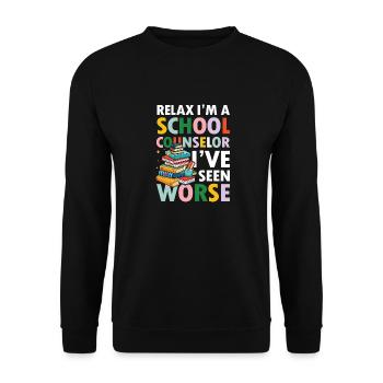 I'm a School Counselor - Unisex Pullover - Schwarz - Vorne - Alina (178cm) & Michal (187cm)