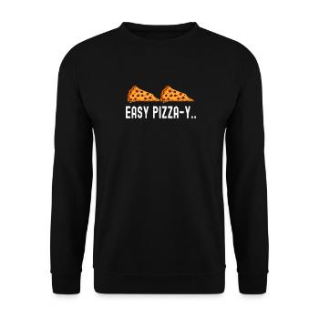 Pizzeria Easy Pizza-y Crust Dough Pizza - Unisex Sweatshirt - black - Front - Alina (178cm) & Michal (187cm)
