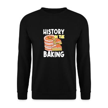 Patissier Baker History In The Baking - Unisex Sweatshirt - black - Front - Alina (178cm) & Michal (187cm)