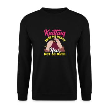 Le tricot me rend heureuse, pas vous - Sweat-shirt Unisexe - noir - Devant - Alina (178cm) & Michal (187cm)
