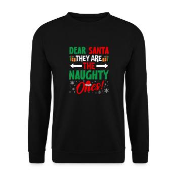 Cher Père Noël, ce sont les vilains ! Li de Noël - Sweat-shirt Unisexe - noir - Devant - Alina (178cm) & Michal (187cm)