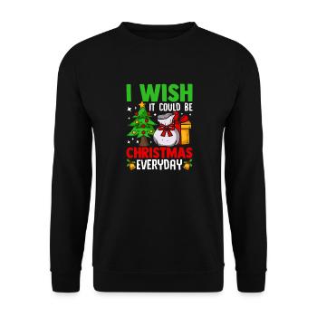 I Wish It Could Be Christmas Everyday Santa Tree - Unisex Pullover - Schwarz - Vorne - Alina (178cm) & Michal (187cm)