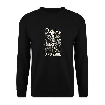 Pottery Ceramics Artist Pottery - Unisex Sweatshirt - black - Front - Alina (178cm) & Michal (187cm)