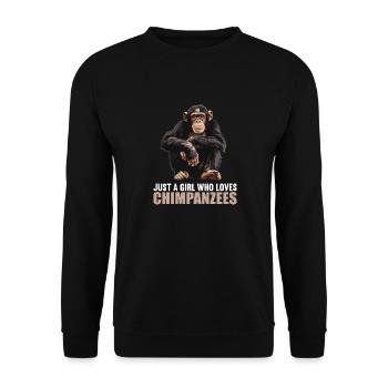 Chimpanzee Schimpansen Schimpanse - Unisex Pullover - Schwarz - Vorne - Alina (178cm) & Michal (187cm)