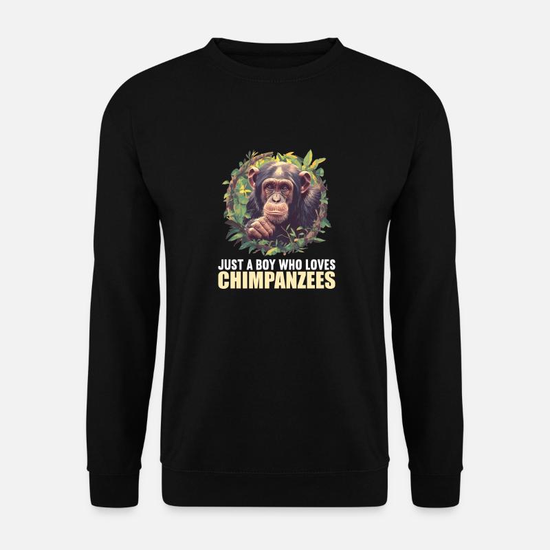 Chimpanzee Schimpansen Schimpanse - Unisex Sweatshirt - black