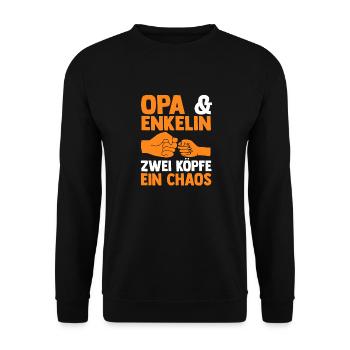 Grandpa and grandson - Unisex Sweatshirt - black - Front - Alina (178cm) & Michal (187cm)