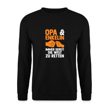 Papi et petite-fille - Sweat-shirt Unisexe - noir - Devant - Alina (178cm) & Michal (187cm)