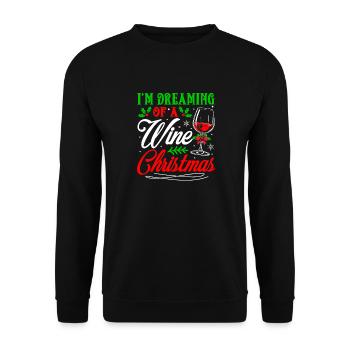 I'm Dreaming Of A Wine Christmas Spirit Naughty - Unisex Sweatshirt - black - Front - Alina (178cm) & Michal (187cm)