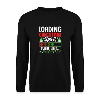 Loading Christmas Spirit Please Wait.... Holiday S - Unisex Sweatshirt - black - Front - Alina (178cm) & Michal (187cm)