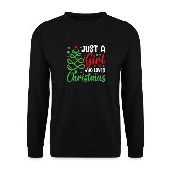 Juste une fille qui aime Noël Sister Holiday - Sweat-shirt Unisexe - noir - Devant - Alina (178cm) & Michal (187cm)