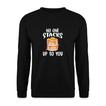 Waffle No Stacks Up To You Pancake - Unisex Sweatshirt - black - Front - Alina (178cm) & Michal (187cm)