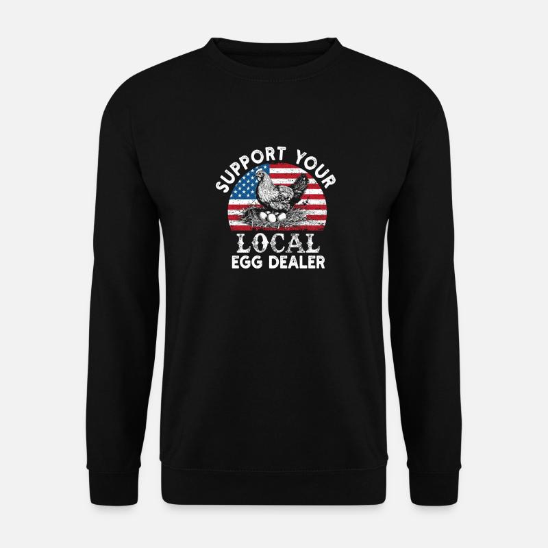 Lokaler Eierhändler American Flag Farmer - Unisex Pullover - Schwarz