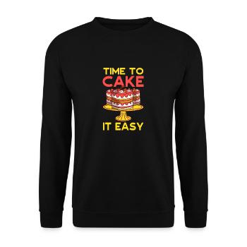Patissier Time To Cake It Easy Baking - Unisex Sweatshirt - black - Front - Alina (178cm) & Michal (187cm)
