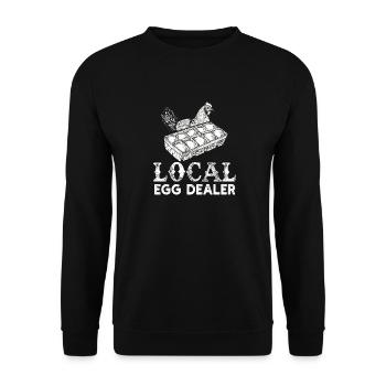 Lokaler Eierhändler Hühnerbesitzer Züchter - Unisex Pullover - Schwarz - Vorne - Alina (178cm) & Michal (187cm)