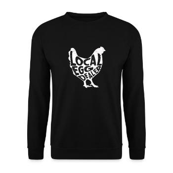 Lokaler Eierhändler Hühnerbesitzer Züchter - Unisex Pullover - Schwarz - Vorne - Alina (178cm) & Michal (187cm)