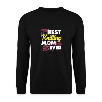 Best Knitting Mom Ever - Unisex Sweatshirt - black - Front - Alina (178cm) & Michal (187cm)
