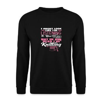 Pensées pendant le tricot - Sweat-shirt Unisexe - noir - Devant - Alina (178cm) & Michal (187cm)