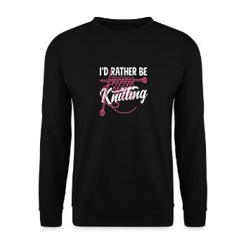 Better knitting than anything else - Unisex Sweatshirt - black - Front - Alina (178cm) & Michal (187cm)