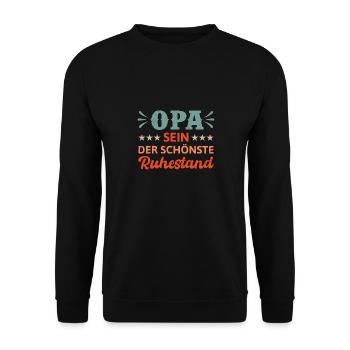 OPA SEIN DER SCHÖNSTE RUHESTAND Renteneintritt - Unisex Pullover - Schwarz - Vorne - Alina (178cm) & Michal (187cm)