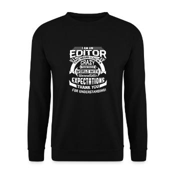 Editor I Am An Editor - Unisex Sweatshirt - black - Front - Alina (178cm) & Michal (187cm)