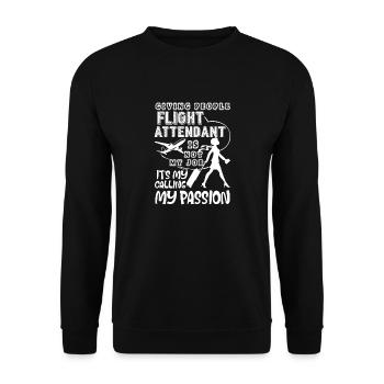 Flight Attendant Flight Attendant Is My Passion - Unisex Sweatshirt - black - Front - Alina (178cm) & Michal (187cm)